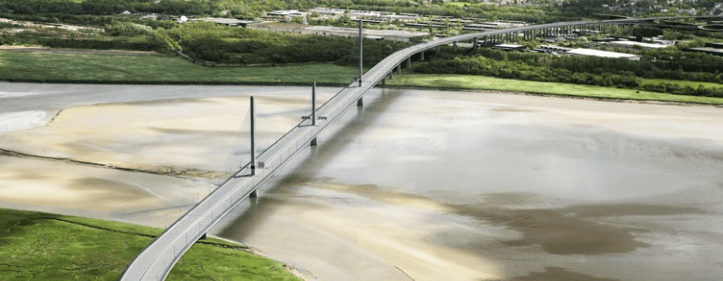 Foto: Ministerio de Relaciones Exteriores de España. El puente sobre el río Mersey en Liverpool fue construido por FCC.