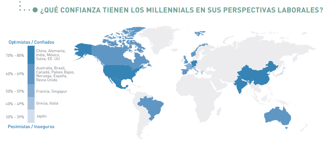 Gráfica: ManpowerGroup. Hay quien dice que son desleales, perezosos y que se dedican a mirarse el ombligo, pero otros opinan que son una generación de emprendedores digitales e innovadores.